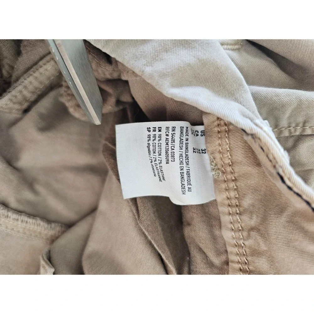 Classic American Eagle Chino Shorts Mens 32 Khaki Tan Ne(x)t Level Flex Stretch